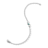 Emerald and Lab Grown Diamond Accented Chain Bracelet