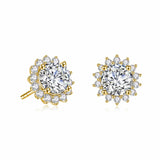 🎁 2 Ctw. Sunflower Round Moissanite Stud Earrings (100% off)
