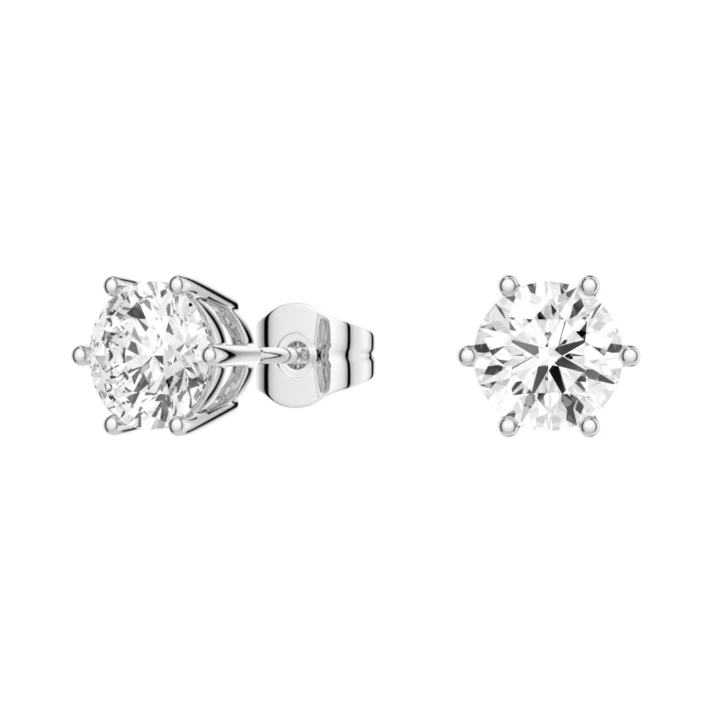 1 CT. Classic Six-Prong Round Moissanite Stud Earrings - MSBLUE Jewelry