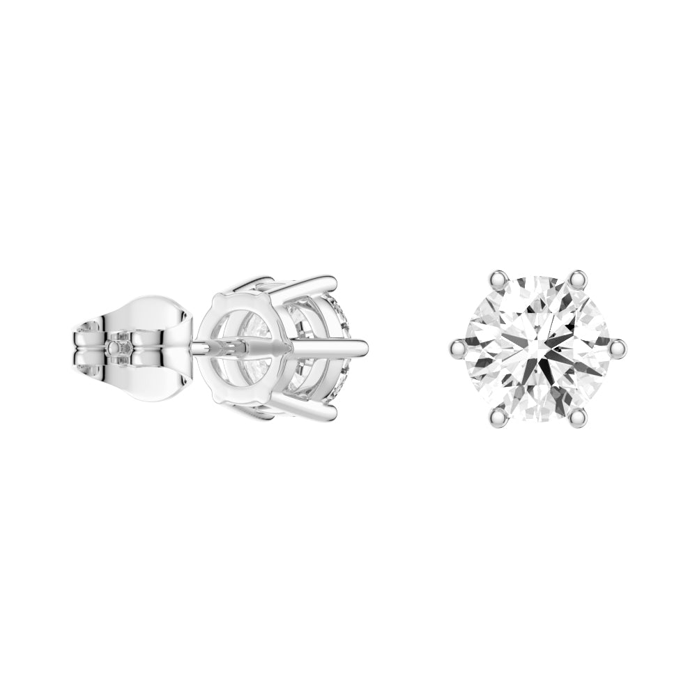 1 CT. Classic Six-Prong Round Moissanite Stud Earrings - MSBLUE Jewelry