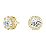 2.2 ctw Round Moissanite Pavé Halo Stud Earrings