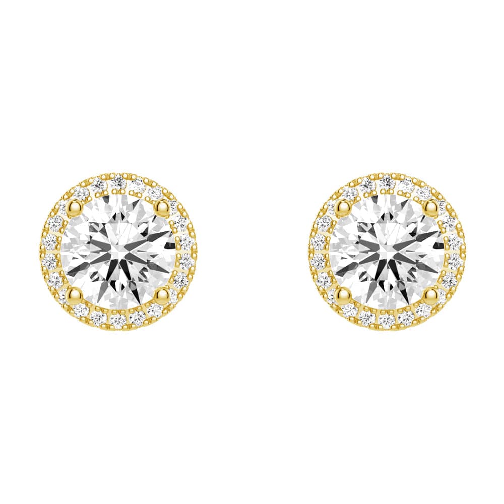 2.2 ctw Round Moissanite Pavé Halo Stud Earrings - MSBLUE JEWELRY