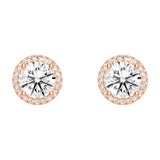 2.2 ctw Round Moissanite Pavé Halo Stud Earrings