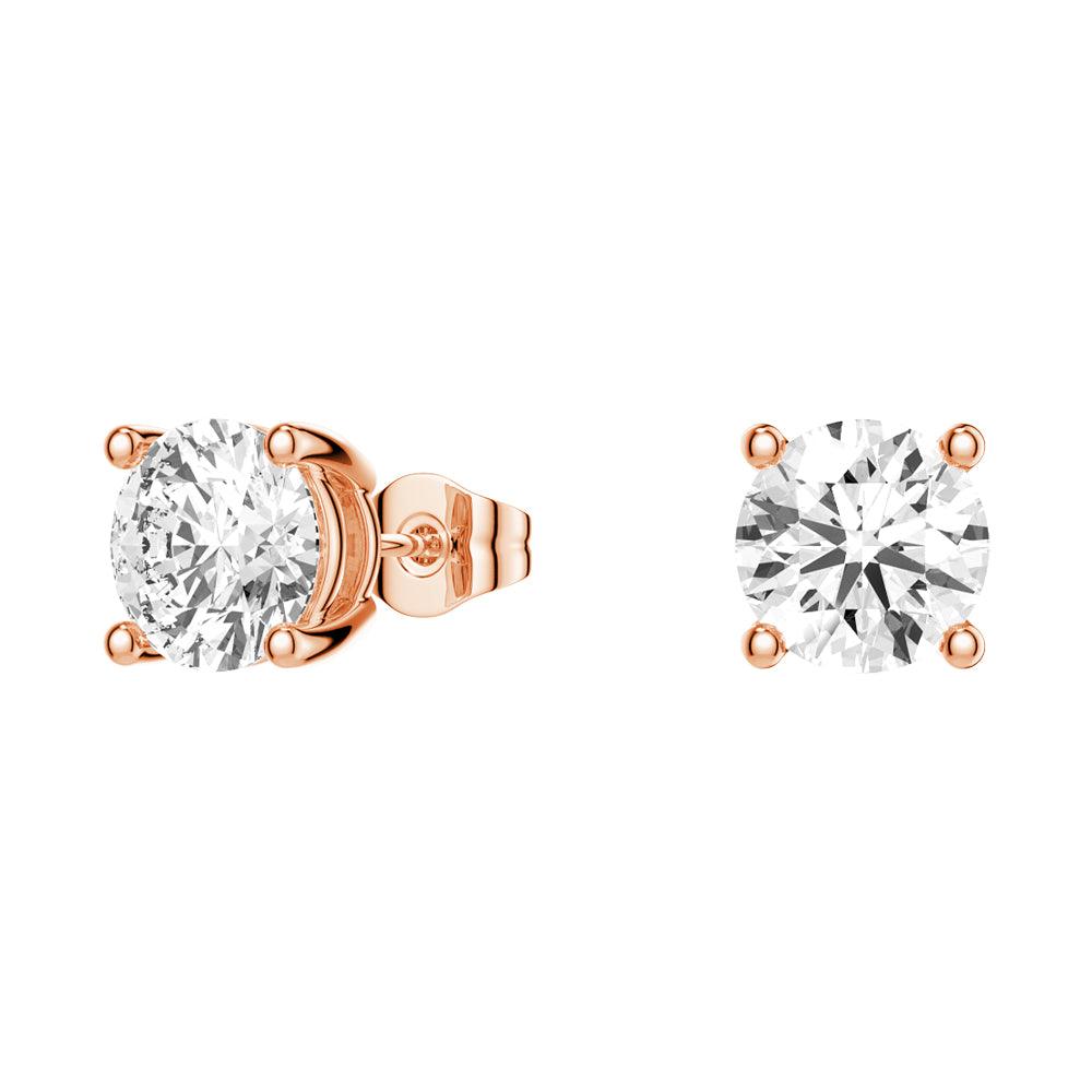 2 ctw Round Brilliant 4-Prong Solitaire Stud Earrings - MSBLUE Jewelry