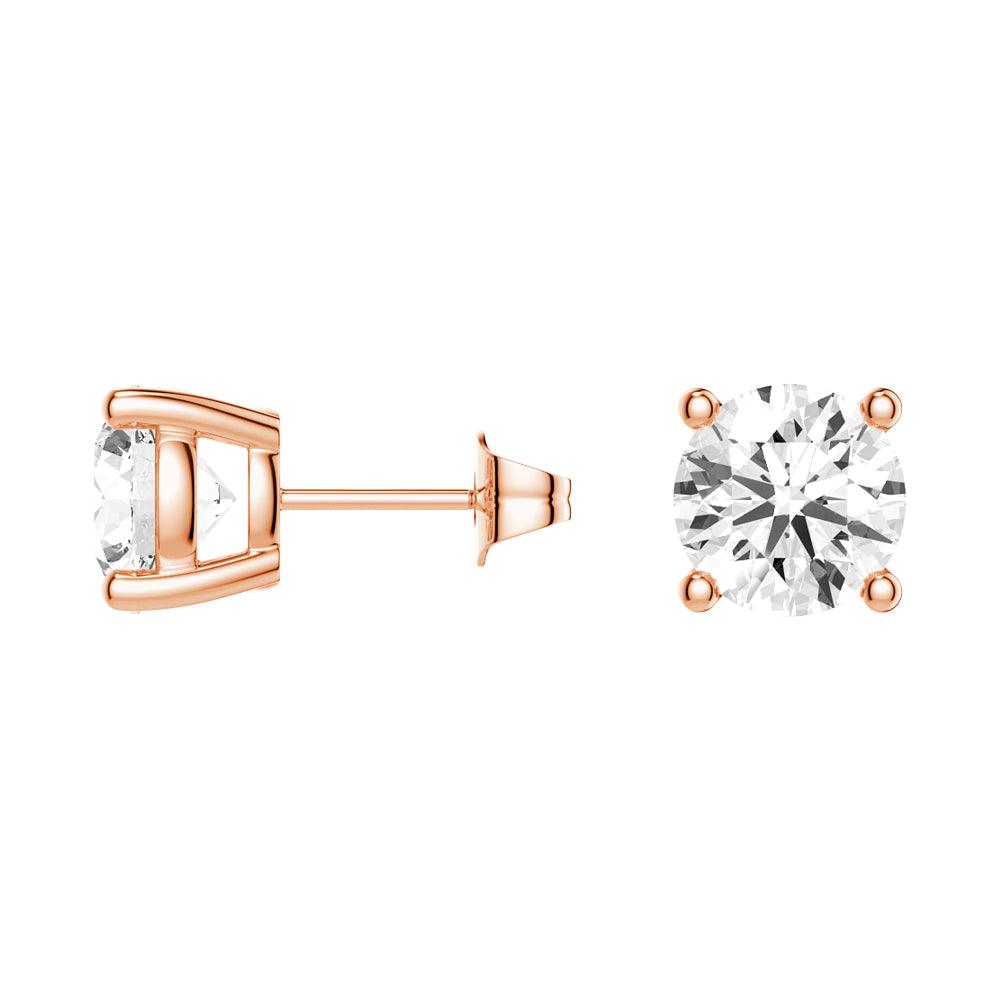 2 ctw Round Brilliant 4-Prong Solitaire Stud Earrings - MSBLUE Jewelry