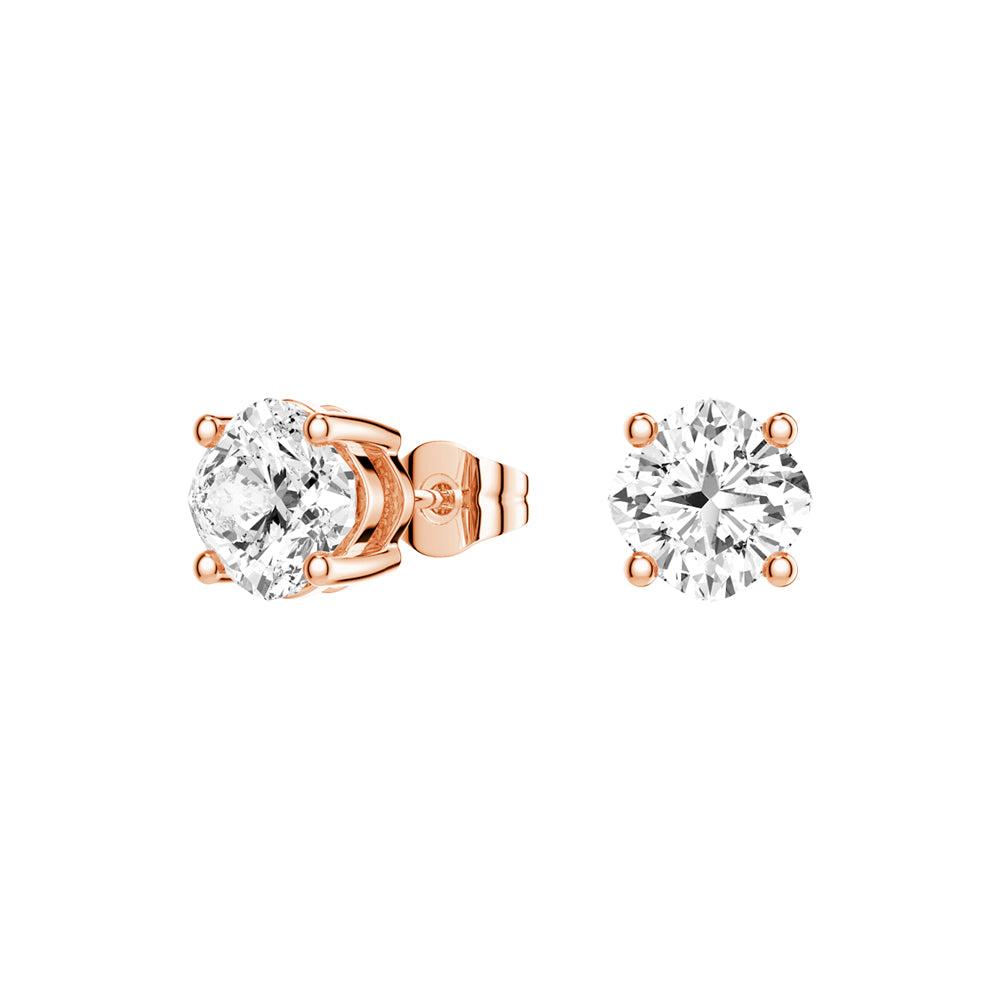 4 ctw Cushion Cut Moissanite 4-Prong Solitaire Stud Earrings