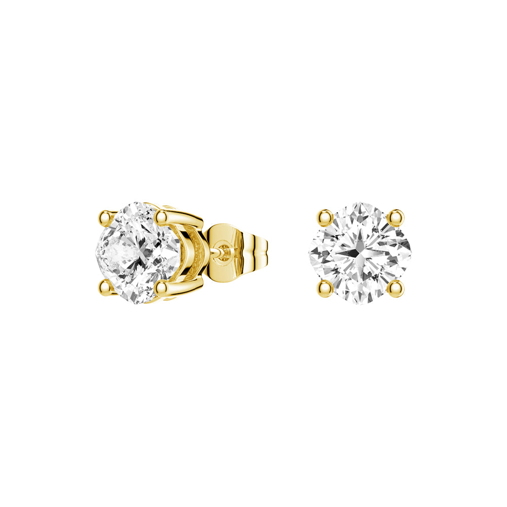 4 ctw Cushion Cut Moissanite 4-Prong Solitaire Stud Earrings