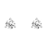 2 ctw Round Moissanite 3-Prong Solitaire Stud Earrings