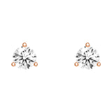 2 ctw Round Moissanite 3-Prong Solitaire Stud Earrings