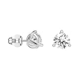 2 ctw Round Moissanite 3-Prong Solitaire Stud Earrings