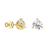 2 ctw Round Moissanite 3-Prong Solitaire Stud Earrings