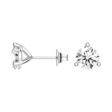 2 ctw Round Moissanite 3-Prong Solitaire Stud Earrings