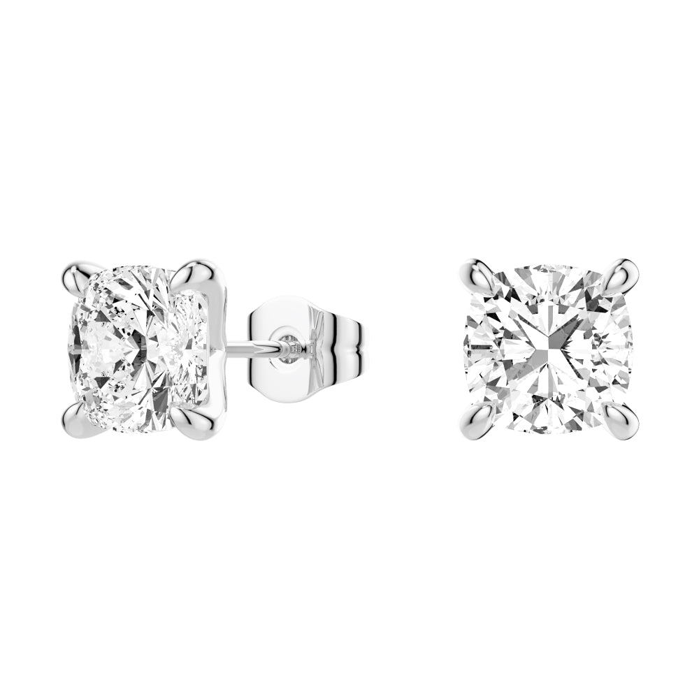 1 CT. Cushion Cut Moissanite Earring Studs - MSBLUE Jewelry