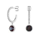 2 Ctw Round Alexandrite Huggie Earrings With Moissanite Pave