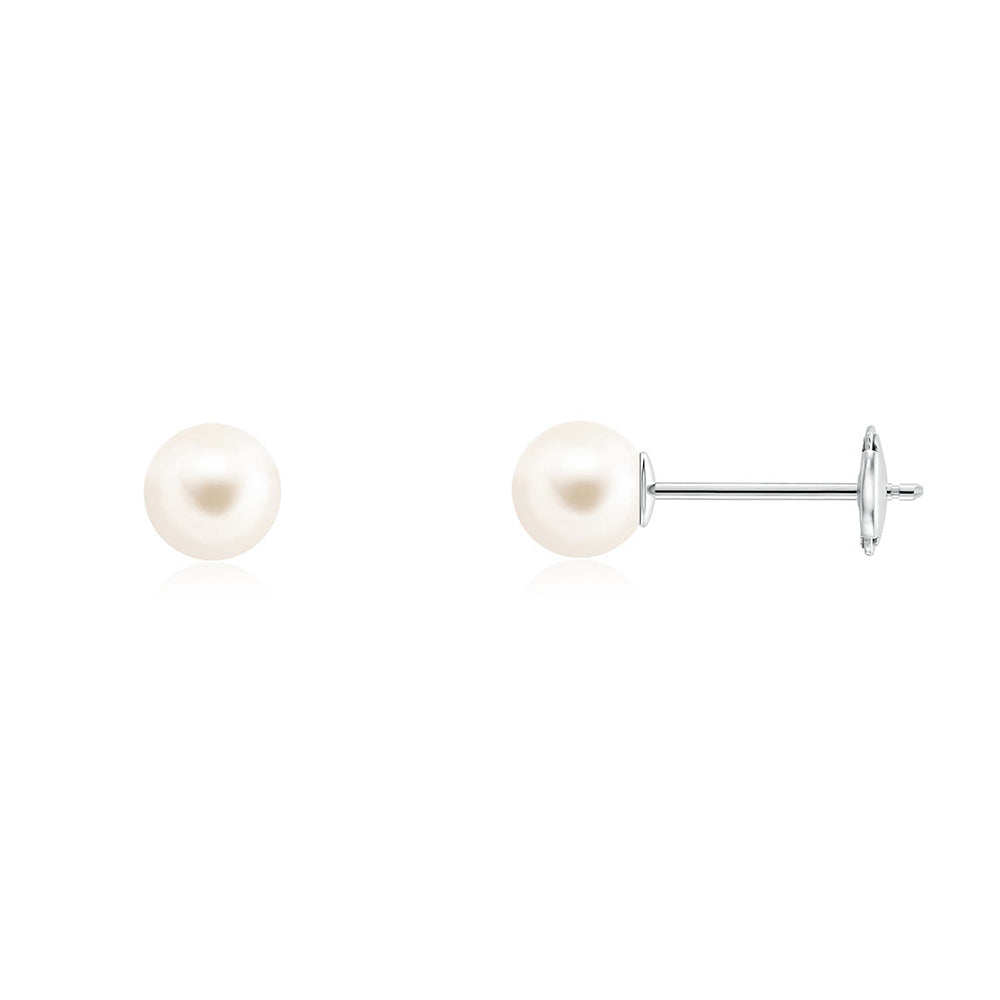 6mm Solitaire Freshwater Cultured Pearl Stud Earrings