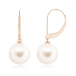 8mm Freshwater Cultured Pearl Leverback Earrings - MSBLUE Jewelry