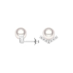 8mm Freshwater Cultured Pearl Chevron Stud Earrings - MSBLUE Jewelry