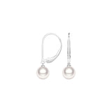 8mm Freshwater Cultured Pearl Leverback Earrings - MSBLUE Jewelry