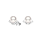 8mm Freshwater Cultured Pearl Chevron Stud Earrings - MSBLUE Jewelry