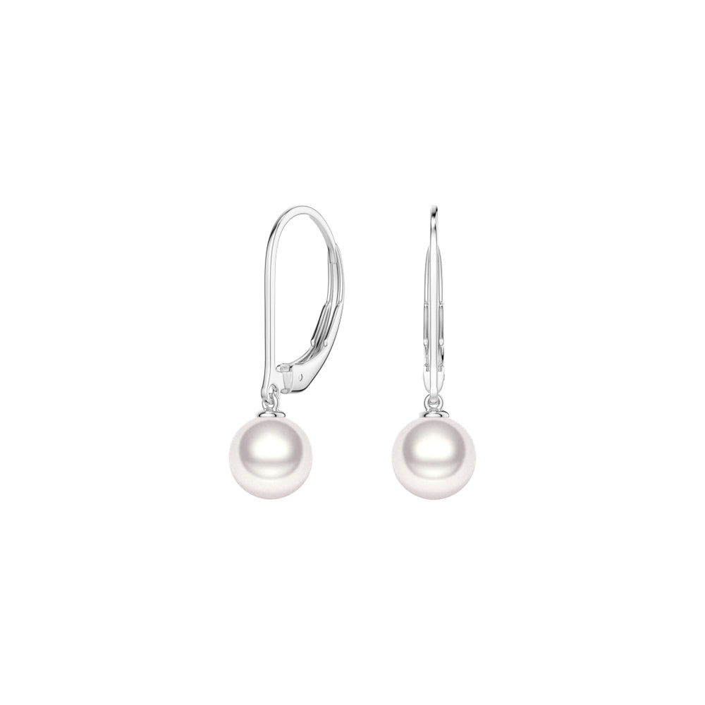 8mm Freshwater Cultured Pearl Leverback Earrings - MSBLUE Jewelry