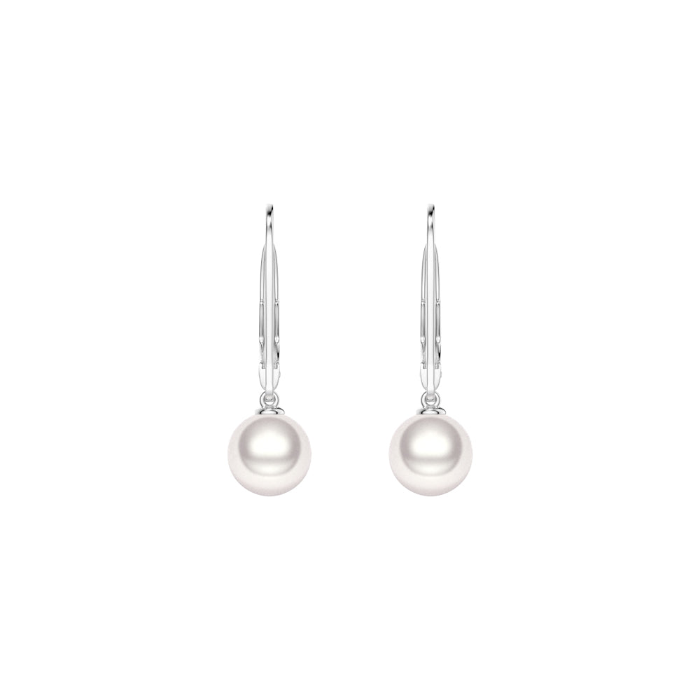 8mm Freshwater Cultured Pearl Leverback Earrings - MSBLUE Jewelry