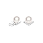 8mm Freshwater Cultured Pearl Chevron Stud Earrings - MSBLUE Jewelry