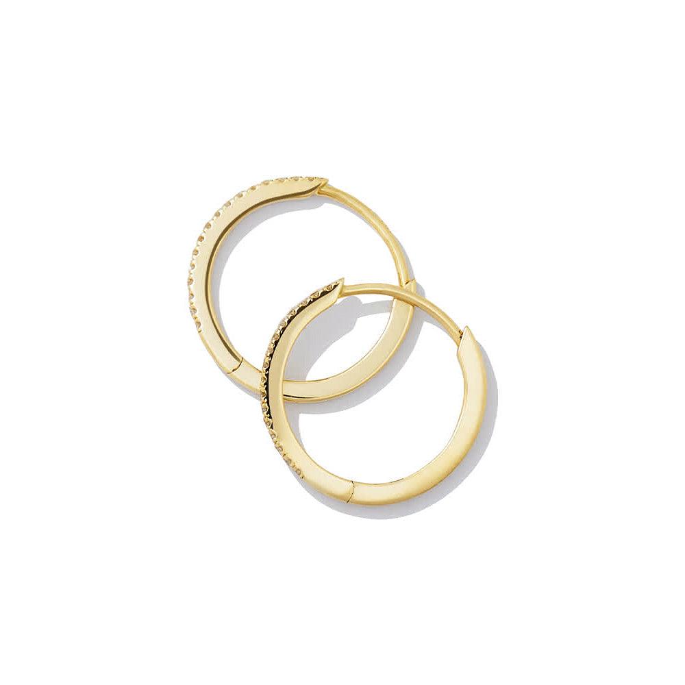 Pavé Lab Grown Diamond Medium Hoop Earrings - MSBLUE Jewelry