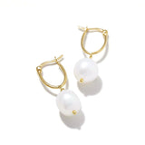 Minimalist Freshwater Pearl Drop Earrings