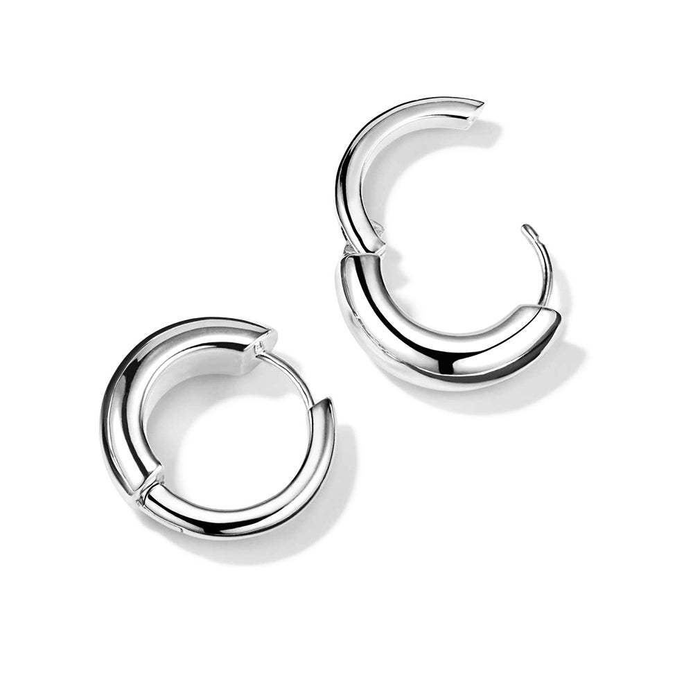 Two-Tone Medium Tube Hoop Earrings
