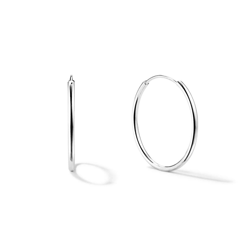 Minimalist Simple Round Tube Medium Hoop Earrings