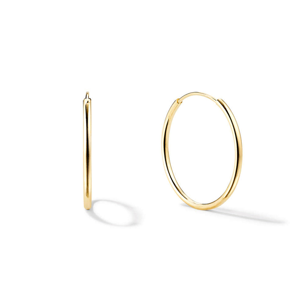 Minimalist Simple Round Tube Medium Hoop Earrings