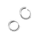 Classic Beaded Huggie Hoop Earrings