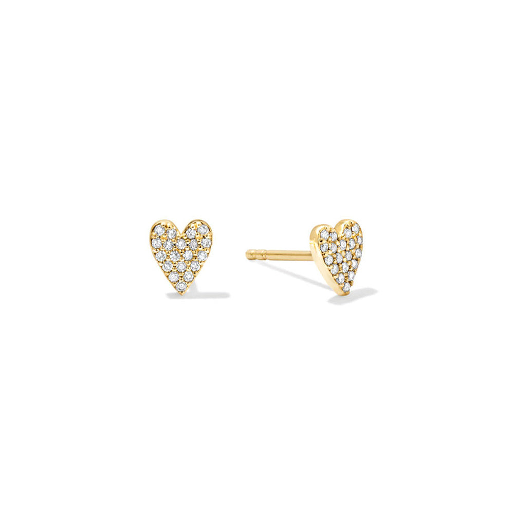 Pavé Lab Grown Diamond Mini Heart Stud Earrings