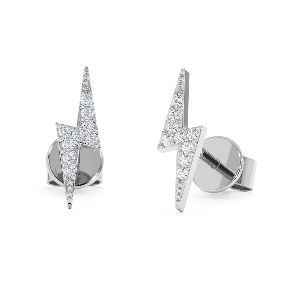 Pavé Lab Grown Diamond Lightning Bolt Stud Earrings