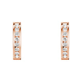 Round Cut Moissanite Channel Set Hoop Earrings