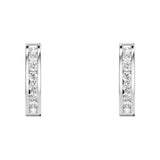 Round Cut Moissanite Channel Set Hoop Earrings