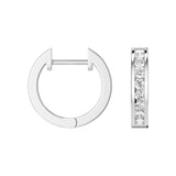 Round Cut Moissanite Channel Set Hoop Earrings