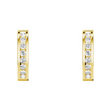 Round Cut Moissanite Channel Set Hoop Earrings