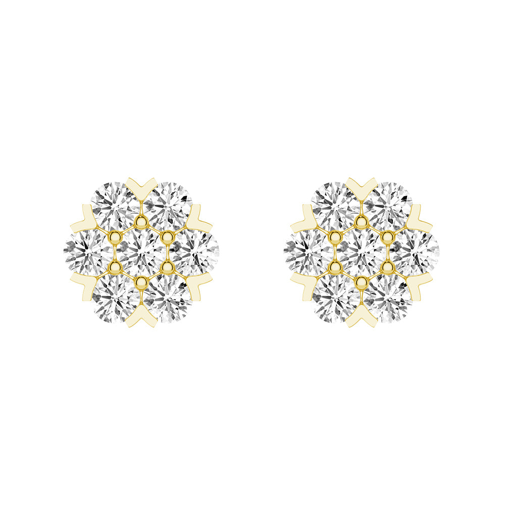 Classic Cluster Flower Moissanite Earrings