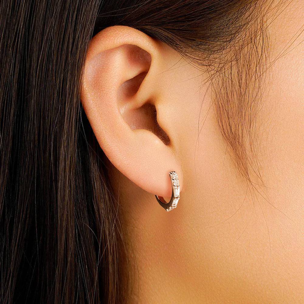 Eternal Radiance Hoop Lab Grown Diamond Earrings - MSBLUE JEWELRY