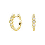 Lab Grown Diamond Five Stone Beaded Hoop Earrings - MSBLUE JEWELRY