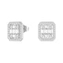 Infinity Halo Lab Grown Diamond Rectangular Cluster Stud Earrings - MSBLUE JEWELRY