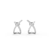 X-Shape Stud Moissanite Earrings