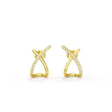 X-Shape Stud Moissanite Earrings
