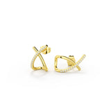 X-Shape Stud Moissanite Earrings