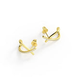 X-Shape Stud Moissanite Earrings