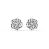 Moissanite Rose Flower Stud Earrings