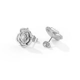 Moissanite Rose Flower Stud Earrings