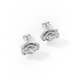 Moissanite Rose Flower Stud Earrings