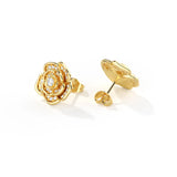 Moissanite Rose Flower Stud Earrings